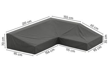 L-vormige loungesethoes 251x210x70x95 cm., Tuin en Terras, Verzenden, Nieuw, Overige materialen
