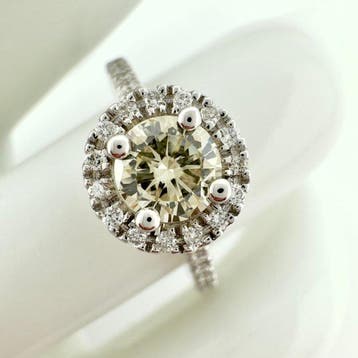 Verlovingsring - 14 karaat Witgoud - 0.60ct. tw. Geel, Sieraden, Tassen en Uiterlijk