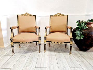 Fauteuil (2) - Hout - Armstoelen Napoleon III