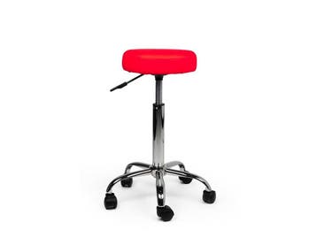 Tabouret Rood - Standaard Zithoogte, Huis en Inrichting, Krukjes, In hoogte verstelbaar, Nieuw, Kunststof