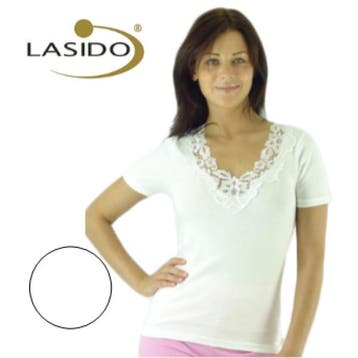 Kanten hemd Lasido dames korte mouwen | WIT | GROOTHANDEL, Ophalen of Verzenden, Nieuw, Overige kleuren