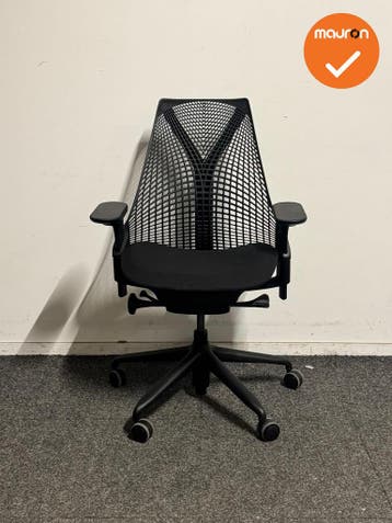 Herman Miller - Sayl - Zwart - Zwart voetkruis, Werkplek, Ophalen of Verzenden, Gebruikt, Stoel