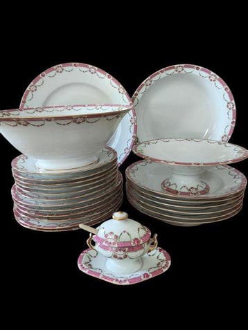 Vignaud Limoges France - Tafelservies voor 6 (23) -