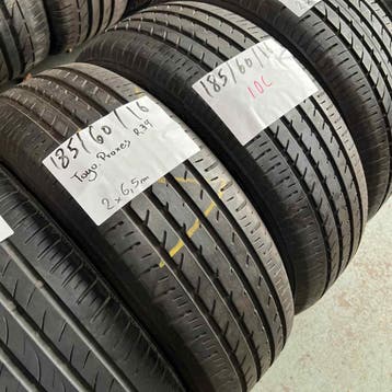2 x Toyo 185-60-16 Zomerbanden 6,5mm, Gebruikt, 16 inch, Band(en), Personenwagen