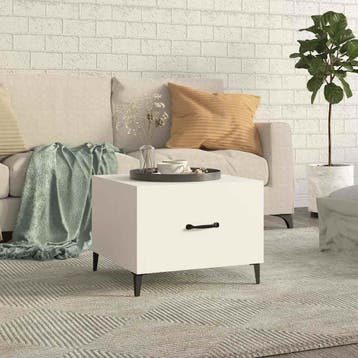 vidaXL Salontafel met metalen poten 50x50x40 cm wit, 50 tot 100 cm, Verzenden, Nieuw, 50 tot 100 cm