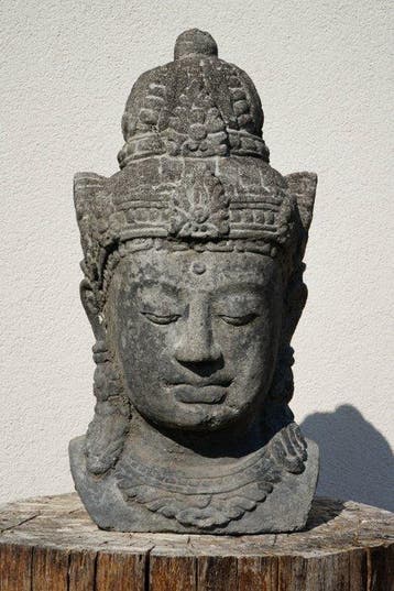 Testa di Dewi Sri | Scultura Balinese in Polvere di Pietra, Antiek en Kunst