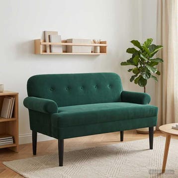 vidaXL Loungebank met knopencomfort Donkergroen 120 x 66 x, Verzenden, Nieuw, Stof, Minder dan 150 cm