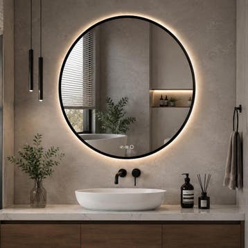 Badkamerspiegel - 80cm - Zwart Frame, Verzenden, Nieuw