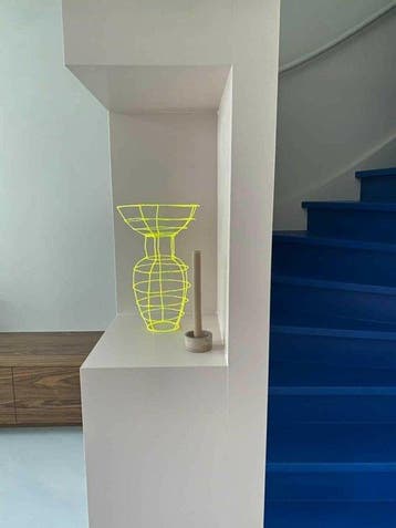 Iris Lucia - Vaas - 3D Tekening Vaas Geel - Biologisch