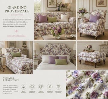Giardino Provenzale - katoenen satijn - Textiel - 280 cm -