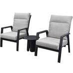 Barolo lounge balkonset 3 delig verstelbaar antraciet, Ophalen of Verzenden, Nieuw, Aluminium