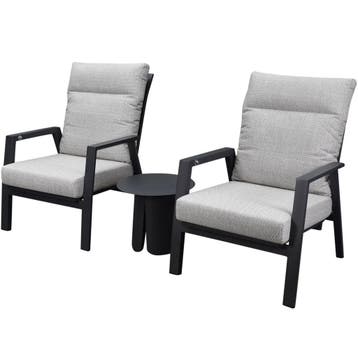 Barolo lounge balkonset 3 delig verstelbaar antraciet, Ophalen of Verzenden, Nieuw, Aluminium