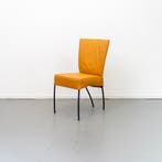 10x Montis Spica Stoel Leem Leer - Zwart Frame, Huis en Inrichting, Stoelen, Ophalen, Zo goed als nieuw, Overige kleuren, Leer