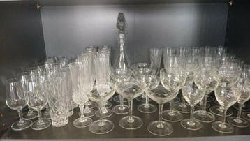 Drinkset (64) - Kristal, Glas - Geslepen kristal - glas