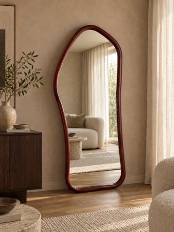 Sienna Organische Staande Spiegel Houten Frame | 180 × 80, Huis en Inrichting, Verzenden, Nieuw, 75 tot 100 cm, Overige vormen