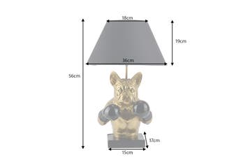 Tafellamp BULLDOG 55 cm goudkleurige lamp met zwarte kap -, Ophalen of Verzenden, Nieuw