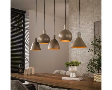 Hanglamp 5L mix Metallo - Beige, Ophalen of Verzenden, Nieuw