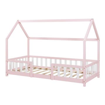 Kinderbed Sisimiut met matras 90x200 cm roze en wit, Verzenden, Nieuw