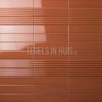 Wandtegel costa nova decor ribbel onda terracotta glans 5x20, Ophalen, Nieuw, 10 m² of meer, Wandtegels