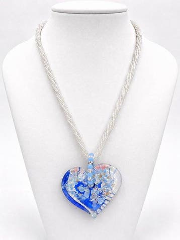 Murano-glas, Zilver - Ketting met hanger - Murano-glas