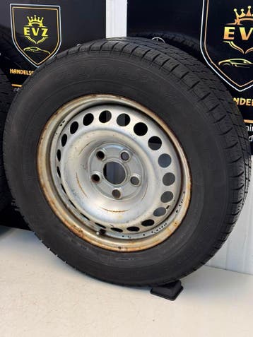 2 stuks VW Transporter T5 stalen velgen met All-Seasons, 16 inch, Banden en Velgen, All Season, Bestelwagen