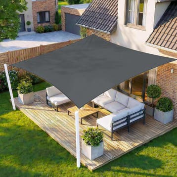 Schaduwdoek 4x5m Antraciet | Retourdeal 40% Korting, Ophalen of Verzenden, Zo goed als nieuw