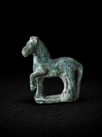 Oud-Romeins, Keizerrijk Gepatineerd brons Figuur - 3.6 cm
