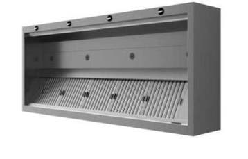 RVS Afzuigkap Extractor Inductie model, B300 x D130 x H50, Gebruikt