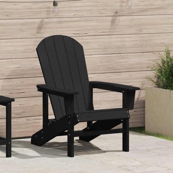 vidaXL Adirondack-stoel Zwart HDPE, Verzenden, Nieuw