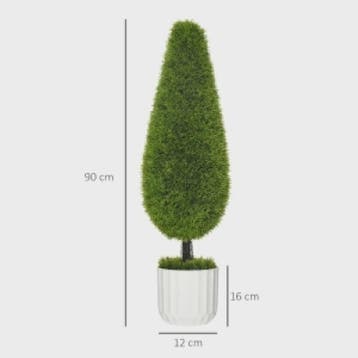 Set van 2 Kunstcipressen 90 cm met Pot en Mos - Decoratieve, Huis en Inrichting, Verzenden