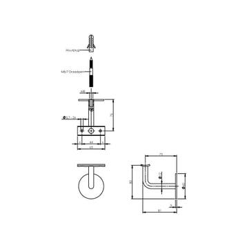 Intersteel Leuninghouder gebogen hol zadel - RVS, Verzenden, Nieuw