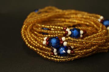 3 in 1 Waist Beads / Afrikaanse Heupketting - EPA - Blauw /, Ophalen of Verzenden, Nieuw