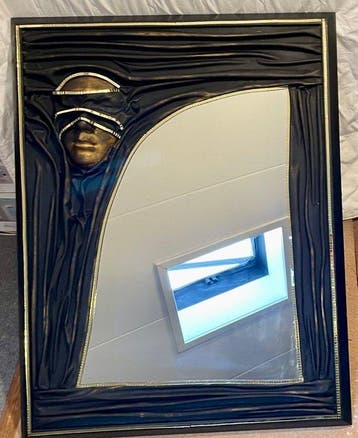 Wandspiegel - Hout, Glas, Gewerkt met spiegeltjes, Huis en Inrichting, Nieuw