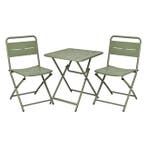 Bistroset | Gardalux | 3-delig (Inklapbaar, Staal, Groen), Tuin en Terras, Tuinsets en Loungesets, Verzenden, Nieuw