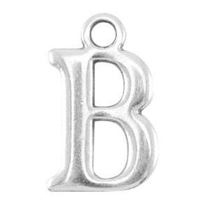DQ bedel Letter B - Antiek Zilver 15,5 x 9,5 mm oogje: va..., Ophalen of Verzenden, Nieuw, Bedel