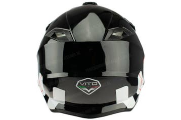 Helm Vito Crosshelm Tivoli glans zwart / rood wit, Fietsen en Brommers, Brommerhelmen, Ophalen of Verzenden, Nieuw, Vito