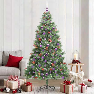 vidaXL Kunstkerstboom 300 LEDs Warmwit PVC en Metaal Groen, Verzenden, Nieuw