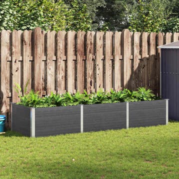vidaXL Plantenbak verhoogd 300x100x54 cm HKC grijs, 100 cm of meer, Verzenden, Nieuw, Hout