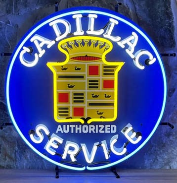 Cadillac Service Neon Verlichting 60 cm - Blauw, Geel, Wit, Gebruikt