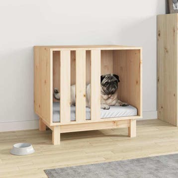 vidaXL Hondenhuis Naturel 60 x 45 x 57 cm, Verzenden, Nieuw