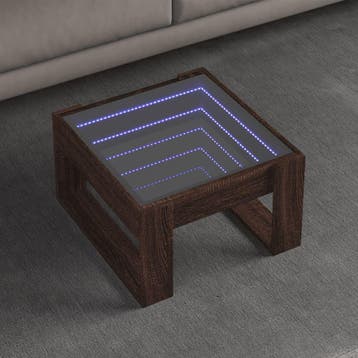 vidaXL Salontafel met Infinity LED 50x53x30 cm bruin, Huis en Inrichting, Tafels | Salontafels, 50 tot 100 cm, Verzenden, Nieuw