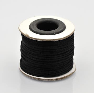 1 x rol 30 meter Nylon satijnkoord macramé 1 mm – zwart, Ophalen of Verzenden, Nieuw, Draad