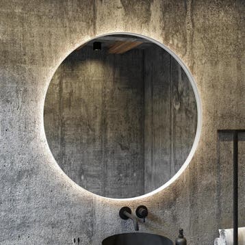 Spiegel AquaSplash Star Rond met LED 100 cm Mat Wit, Huis en Inrichting, Ophalen of Verzenden, Nieuw