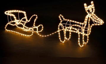 2dekans | Rendier met slee - Buiten & binnen - Energiezuinig, Diversen, Kerst, Ophalen of Verzenden, Zo goed als nieuw
