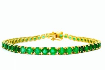 Armband - 18 karaat Geel goud - 10.84ct. tw. Smaragd -, Nieuw