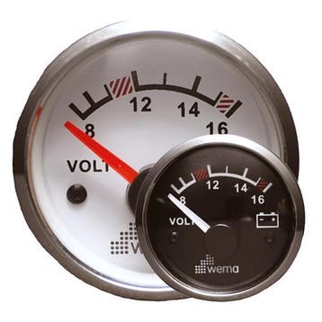 Wema Voltmeter 12V Silver Gauge Serie-Zwart, Ophalen of Verzenden, Nieuw