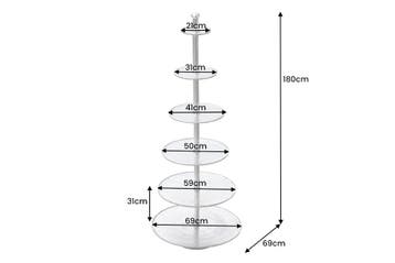 Design XXL Etagère ABSTRACT 180cm zilverkleurig metaal met, Huis en Inrichting, Woonaccessoires | Vazen, Ophalen of Verzenden