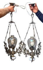 Plafondlamp - Messing, Keramiek - Hanglampen 2, Antiek en Kunst