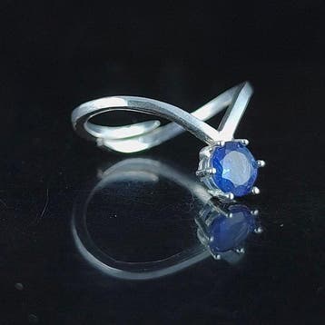 Tanzaniet Verstelbare ring van sterling zilver- 1.92 g - (1)