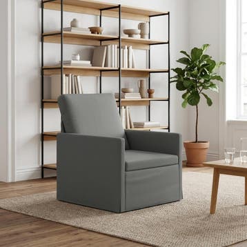 vidaXL Fauteuil Donkergrijs 70 x 81 x 82 cm Stof, Huis en Inrichting, Eenpersoons, Verzenden, Nieuw, Minder dan 150 cm